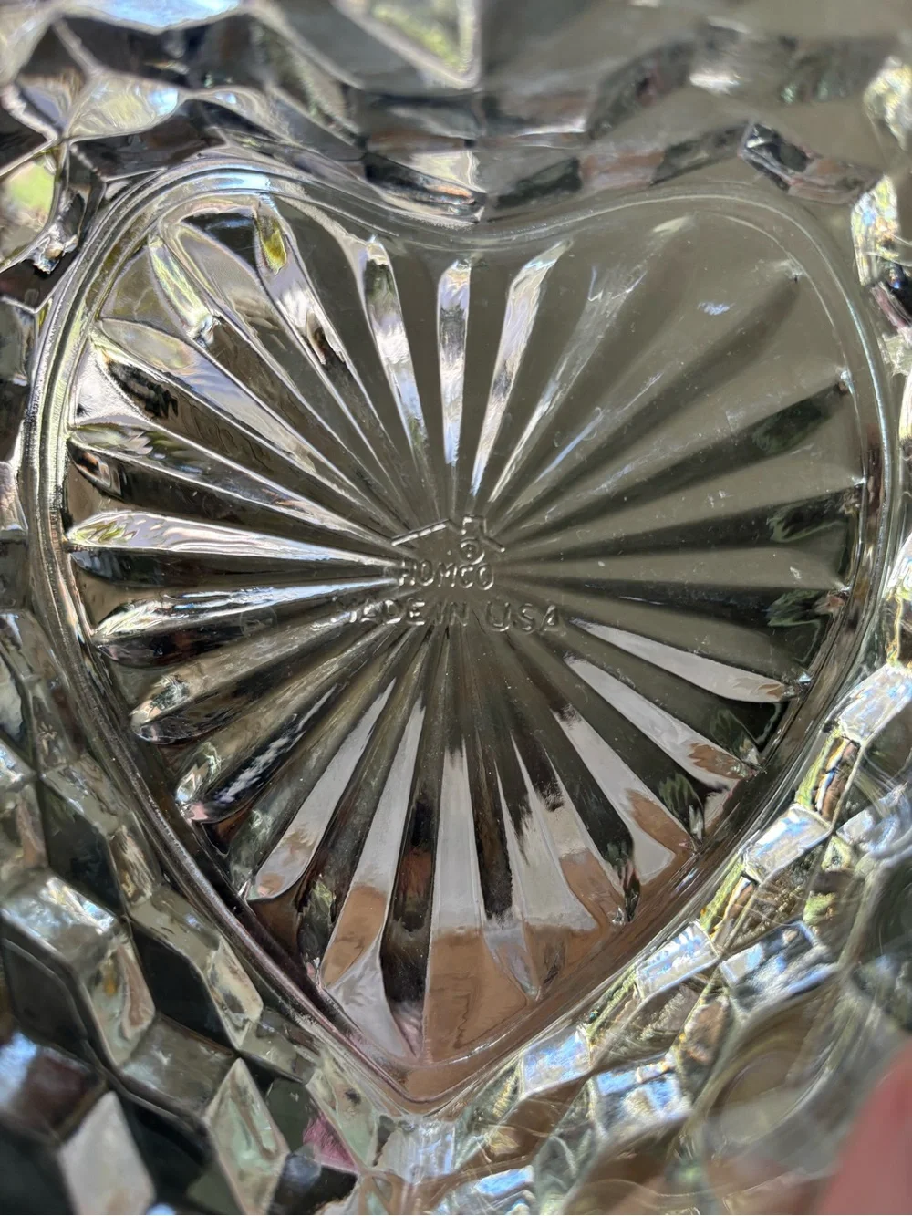 Vintage Homco Clear Heart-Shaped Glass Dish